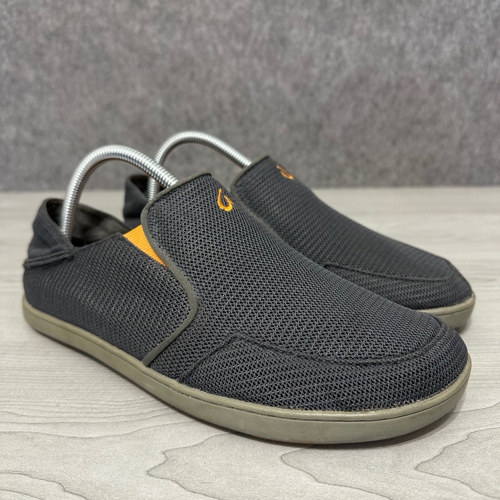 OluKai Nohea Mesh Slip On Shoes Mens 8 Grey Dark Shadow 10188-4242 Loafers